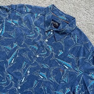 Salt Life Live Salty Shirt Mens Large Short Sleeve Button Up Marlin Fish Print